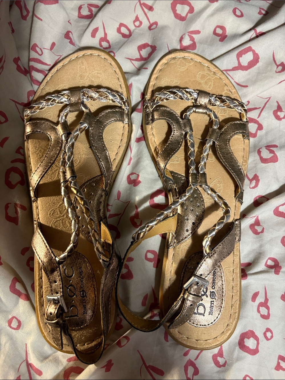 B O C mixed metallic sandal